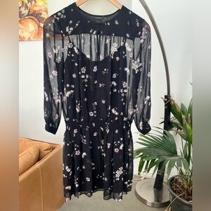 Club Monaco Drop Waist Floral Print Dress